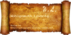 Wohlgemuth Levente névjegykártya