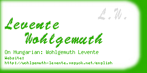 levente wohlgemuth business card